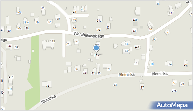 Kraków, Warchałowskiego Edwarda, prof., 17a, mapa Krakowa