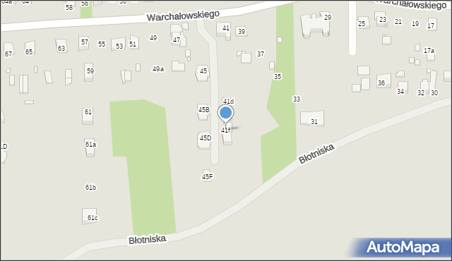 Kraków, Warchałowskiego Edwarda, prof., 41f, mapa Krakowa