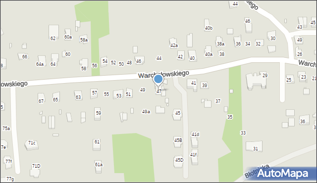 Kraków, Warchałowskiego Edwarda, prof., 47, mapa Krakowa