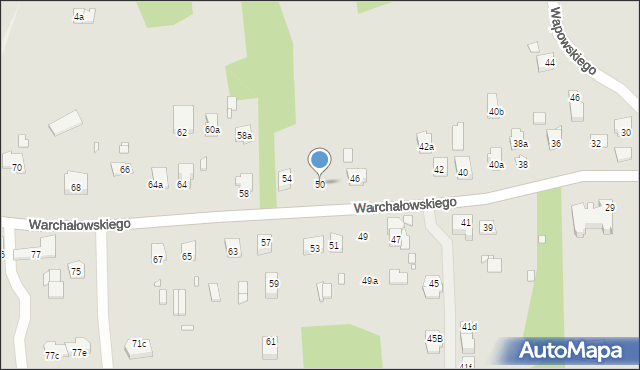 Kraków, Warchałowskiego Edwarda, prof., 50, mapa Krakowa
