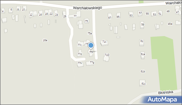 Kraków, Warchałowskiego Edwarda, prof., 77f, mapa Krakowa