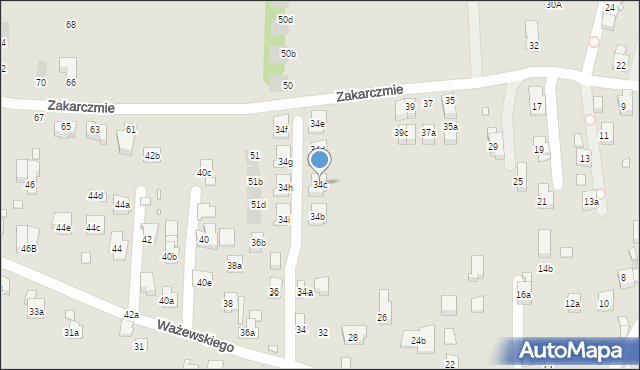 Kraków, Ważewskiego Tadeusza, 34c, mapa Krakowa