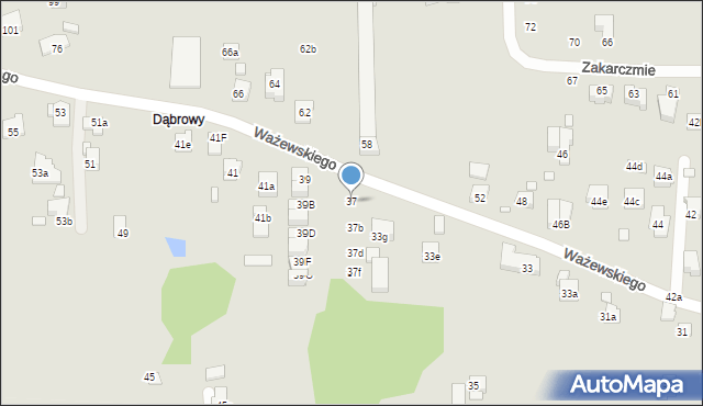 Kraków, Ważewskiego Tadeusza, 37, mapa Krakowa