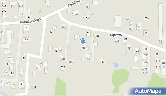 Kraków, Ważewskiego Tadeusza, 53a, mapa Krakowa