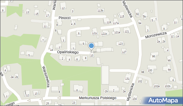 Kraków, Warszewicza Józefa, 10, mapa Krakowa