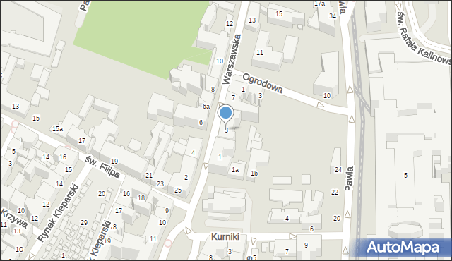 Kraków, Warszawska, 3, mapa Krakowa