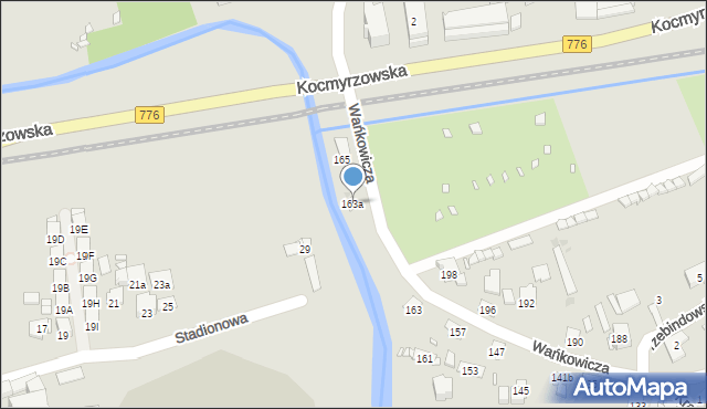 Kraków, Wańkowicza Melchiora, 163a, mapa Krakowa