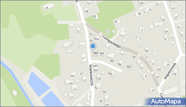 Kraków, Wańkowicza Melchiora, 56H, mapa Krakowa