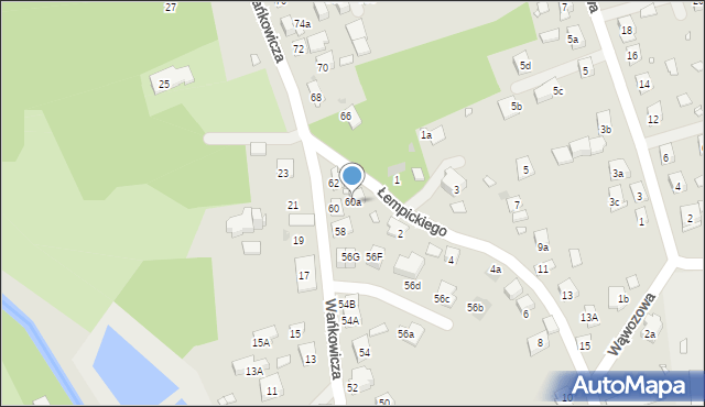 Kraków, Wańkowicza Melchiora, 60a, mapa Krakowa