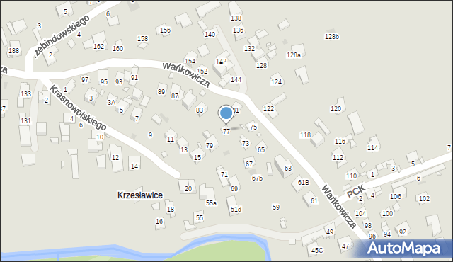 Kraków, Wańkowicza Melchiora, 77, mapa Krakowa