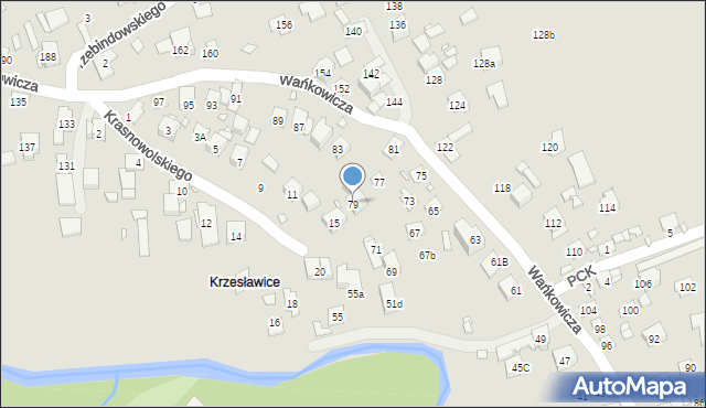 Kraków, Wańkowicza Melchiora, 79, mapa Krakowa