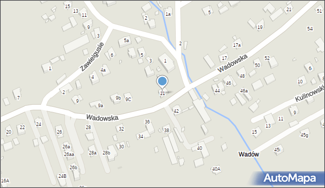 Kraków, Wadowska, 11, mapa Krakowa