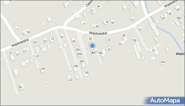 Kraków, Wadowska, 28a, mapa Krakowa