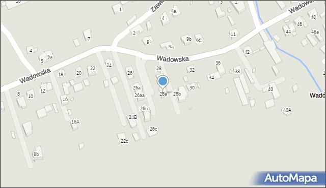 Kraków, Wadowska, 28a, mapa Krakowa