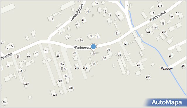 Kraków, Wadowska, 32, mapa Krakowa