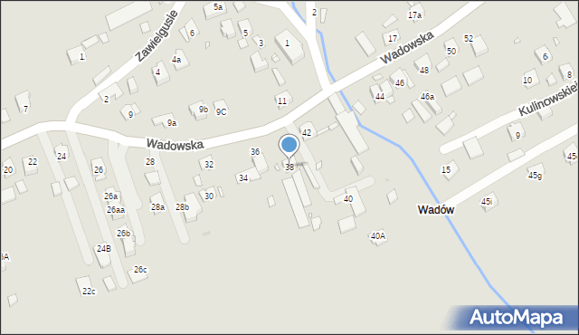 Kraków, Wadowska, 38, mapa Krakowa