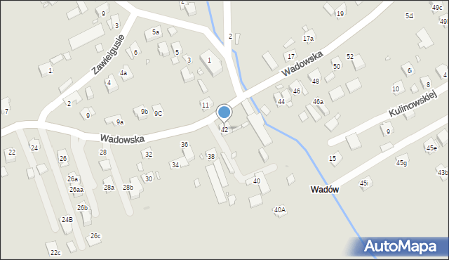 Kraków, Wadowska, 42, mapa Krakowa