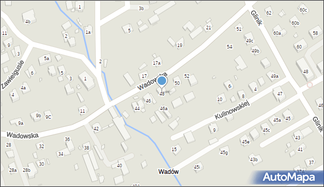 Kraków, Wadowska, 48, mapa Krakowa