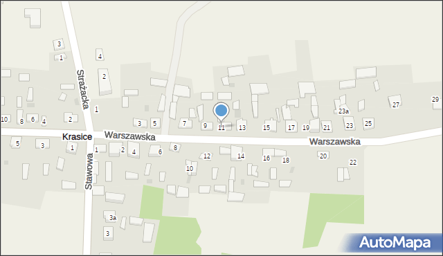 Krasice, Warszawska, 11, mapa Krasice