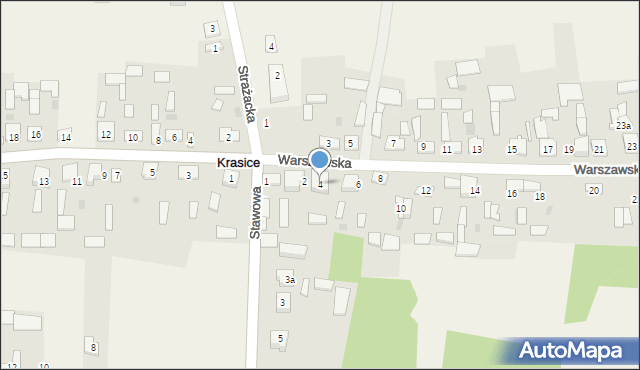 Krasice, Warszawska, 4, mapa Krasice