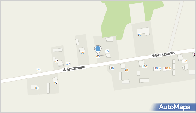 Krasice, Warszawska, 83, mapa Krasice