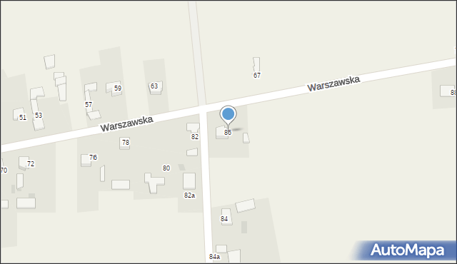 Krasice, Warszawska, 86, mapa Krasice