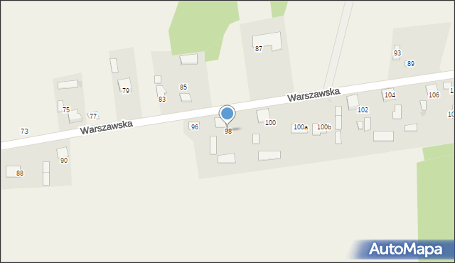 Krasice, Warszawska, 98, mapa Krasice