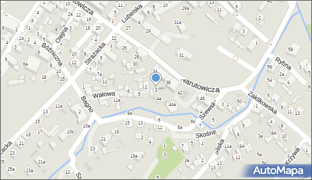 Kraśnik, Wałowa, 1, mapa Kraśnik