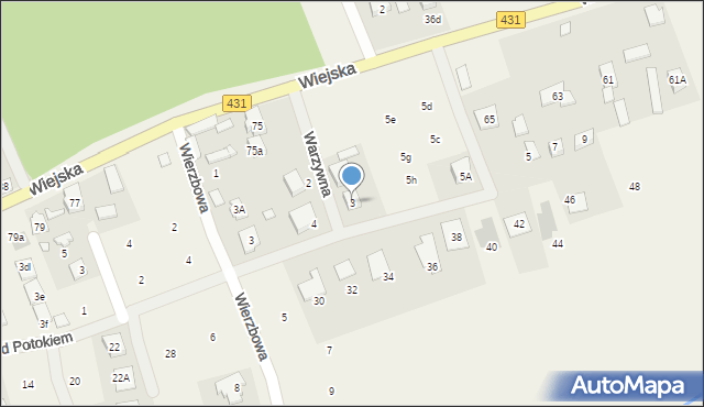 Krosinko, Warzywna, 3, mapa Krosinko