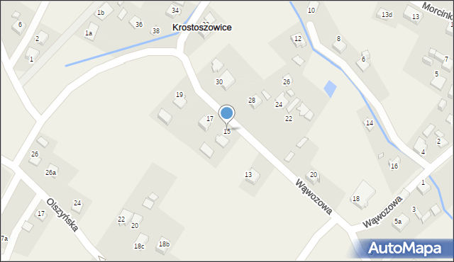 Krostoszowice, Wąwozowa, 15, mapa Krostoszowice