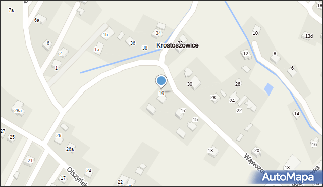 Krostoszowice, Wąwozowa, 19, mapa Krostoszowice
