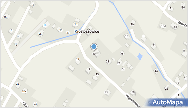 Krostoszowice, Wąwozowa, 30, mapa Krostoszowice
