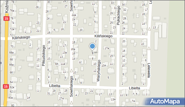 Krotoszyn, Waryńskiego Ludwika, 6, mapa Krotoszyna