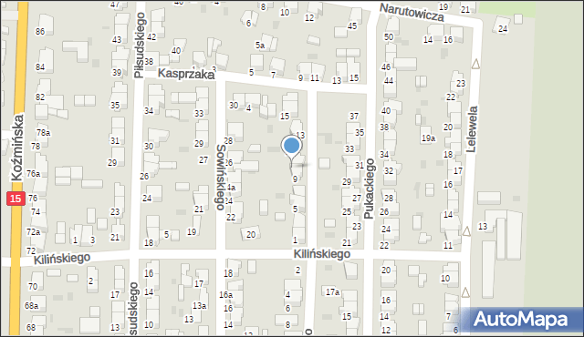 Krotoszyn, Waryńskiego Ludwika, 9a, mapa Krotoszyna