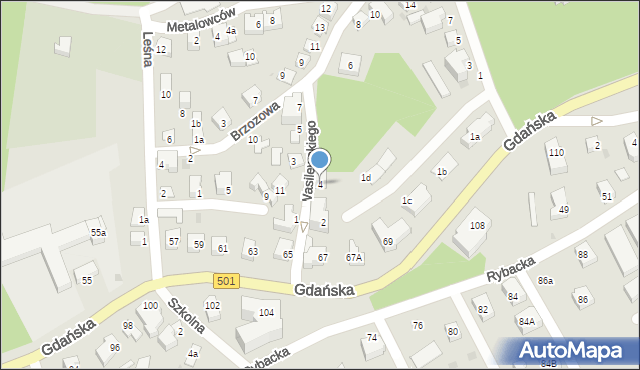 Krynica Morska, Wasilewskiego Bernarda, mjr., 4, mapa Krynica Morska