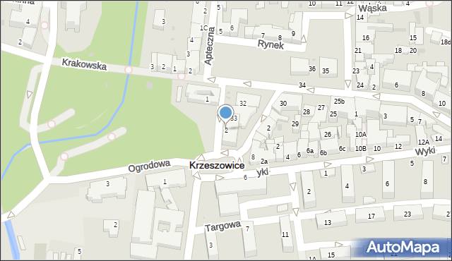 Krzeszowice, Walkowskiego Jana, dr., 2, mapa Krzeszowice