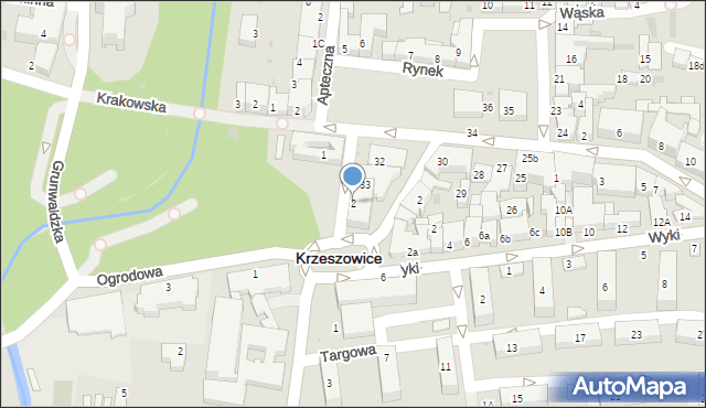 Krzeszowice, Walkowskiego Jana, dr., 2, mapa Krzeszowice