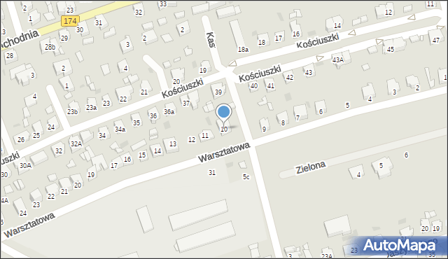Krzyż Wielkopolski, Warsztatowa, 10, mapa Krzyż Wielkopolski