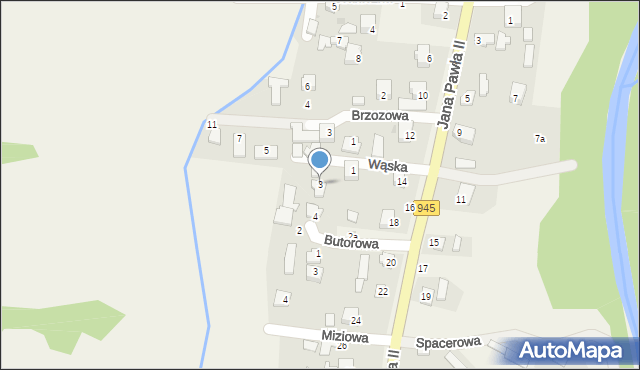 Krzyżowa, Wąska, 3, mapa Krzyżowa