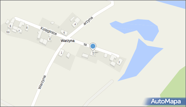 Księginice, Warzyna, 2, mapa Księginice