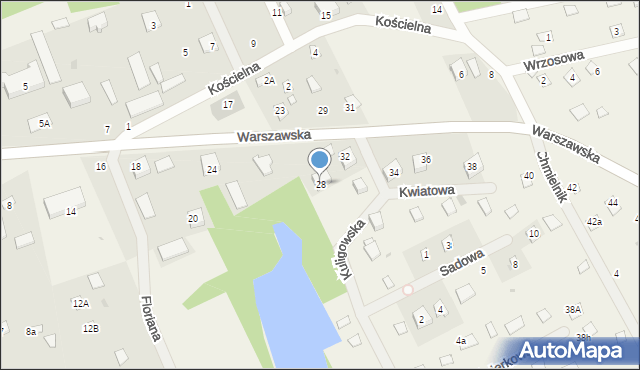 Kuligów, Warszawska, 28, mapa Kuligów