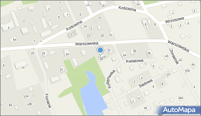 Kuligów, Warszawska, 30, mapa Kuligów