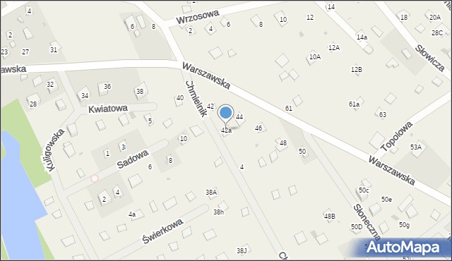 Kuligów, Warszawska, 42a, mapa Kuligów