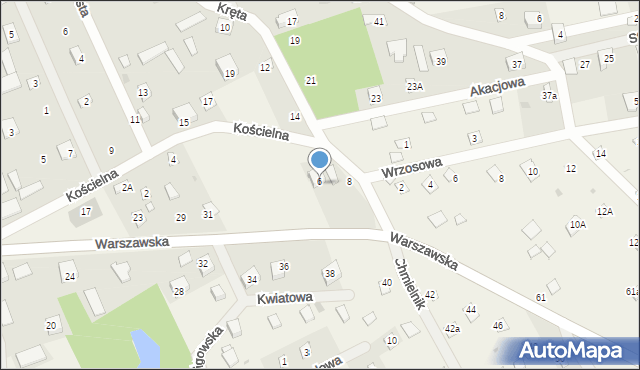 Kuligów, Warszawska, 43, mapa Kuligów