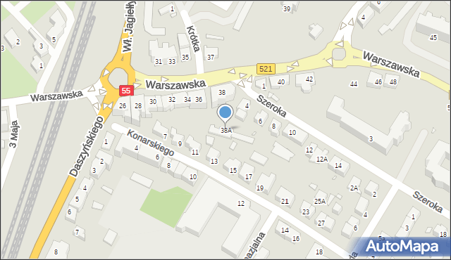 Kwidzyn, Warszawska, 38A, mapa Kwidzyn