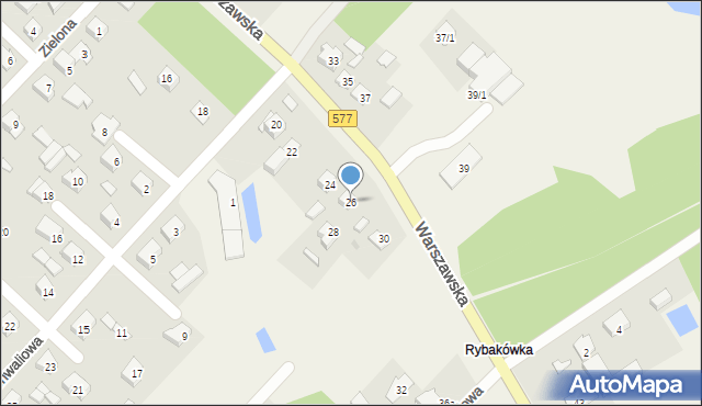 Łąck, Warszawska, 26, mapa Łąck