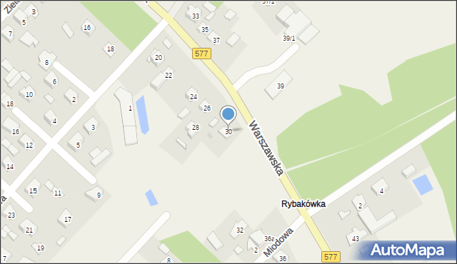 Łąck, Warszawska, 30, mapa Łąck