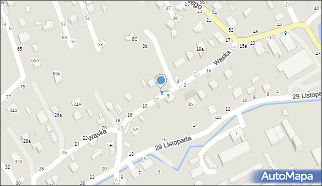 Łańcut, Wąska, 8, mapa Łańcut