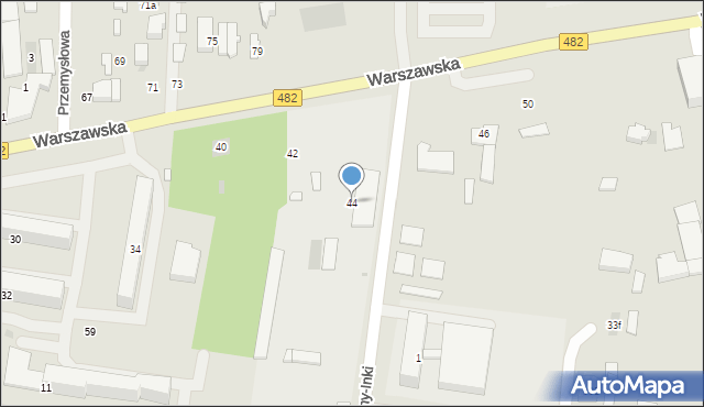 Łask, Warszawska, 44, mapa Łask