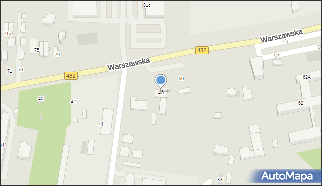 Łask, Warszawska, 46, mapa Łask